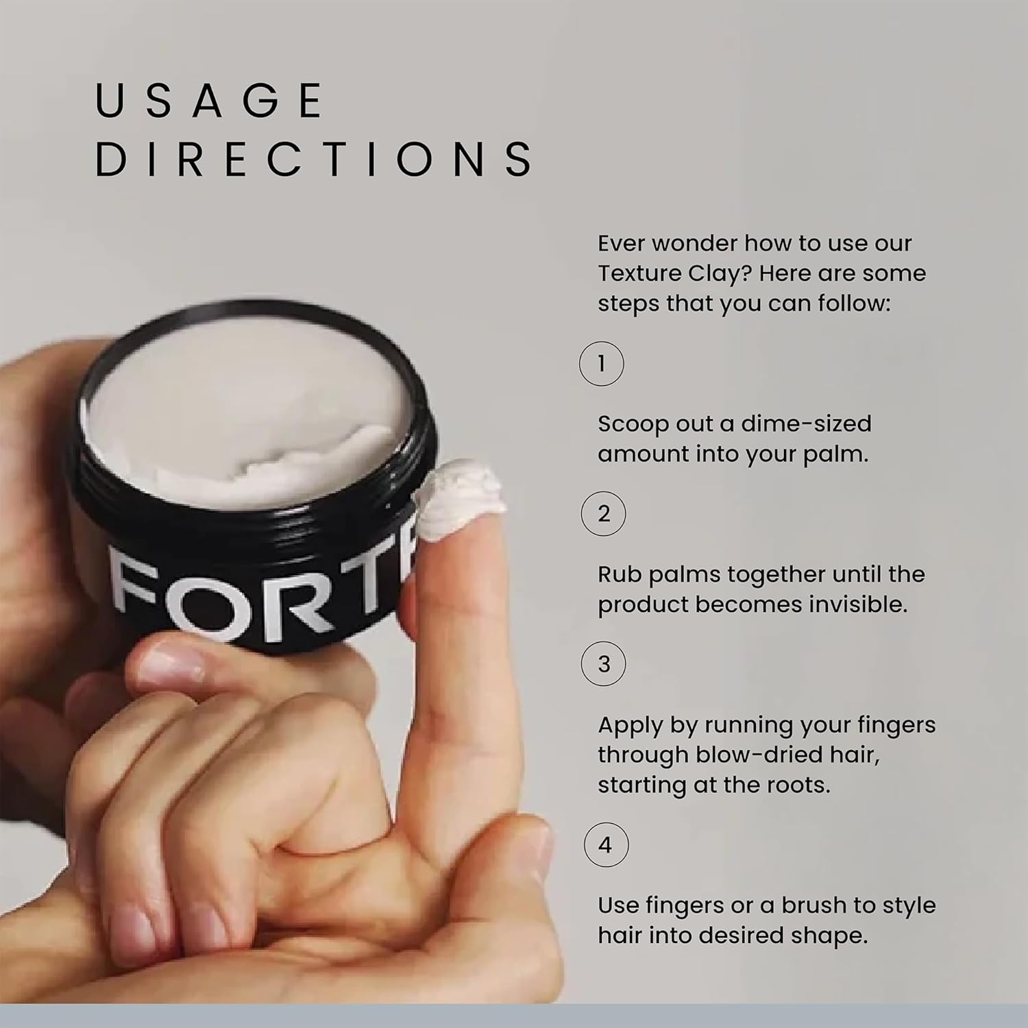 Hair Clay for Men by Forte Series | Extreme Hold Men's Hair Clay | Matte Clay with Natural Ingredients to Add Texture, Volume and Definition to Thick/Coarse Hair | Premium Men's Hair Styling Products