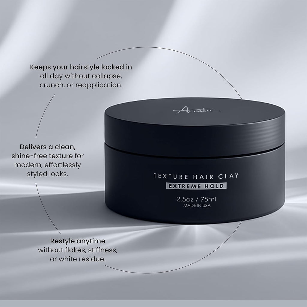 Hair Clay for Men by Forte Series | Extreme Hold Men's Hair Clay | Matte Clay with Natural Ingredients to Add Texture, Volume and Definition to Thick/Coarse Hair | Premium Men's Hair Styling Products