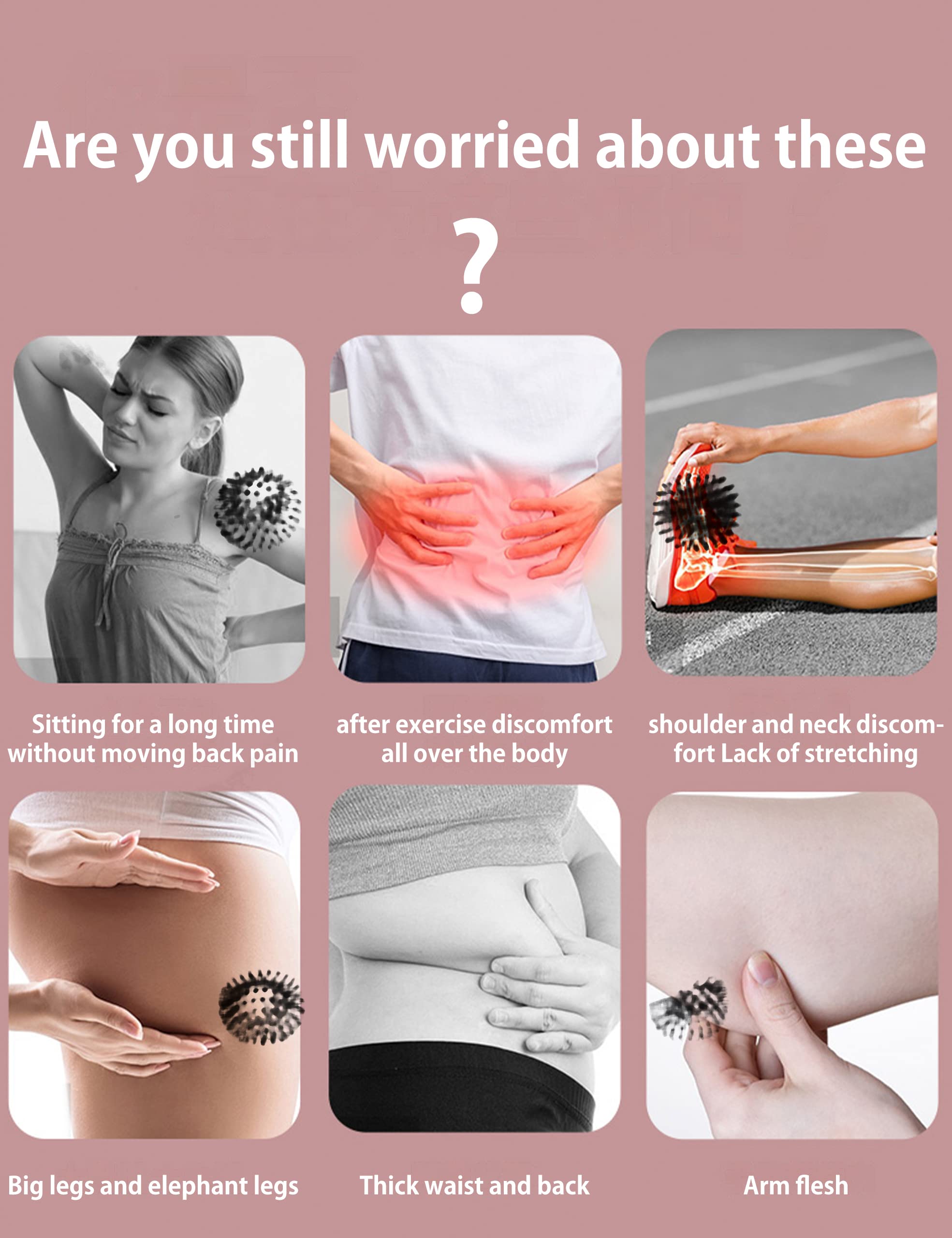 Foam Roller 4in1 Set Includes Hollow Core Massage Roller,Peanut Ball,Spiky Ball,Storage Bag,for Deep Tissue Massage, Pain Relief of Back, Legs, Exercise(OVTSPO 4 in 1) (Black)