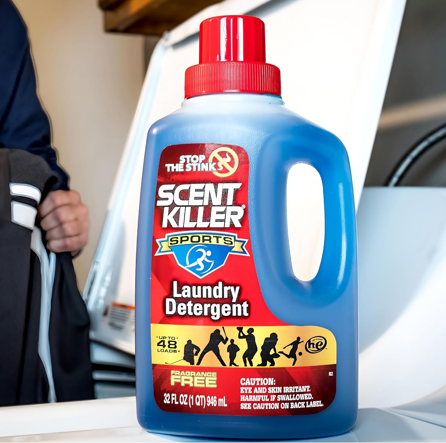 Scent Killer Sports Laundry Detergent for Smelly Clothes - Active Wear Laundry Detergent and Odor Eliminator - Deep Cleaning Sports Detergent for Activewear - Safe for HE and Standard Machines - 32 OZ