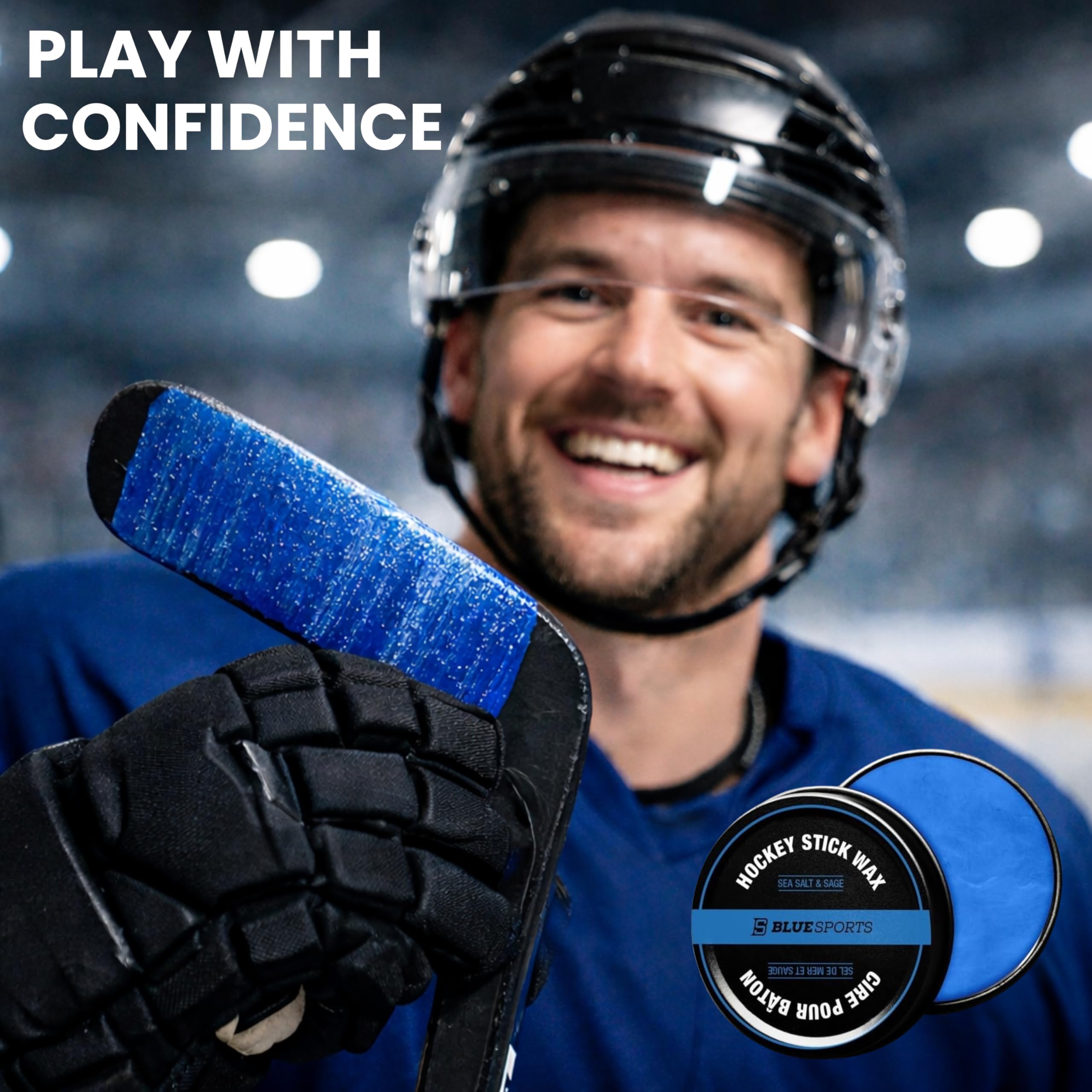 Hockey Stick Wax, Ultimate Grip & Snow Protection, Improves Puck Control, 2.8oz / 80g