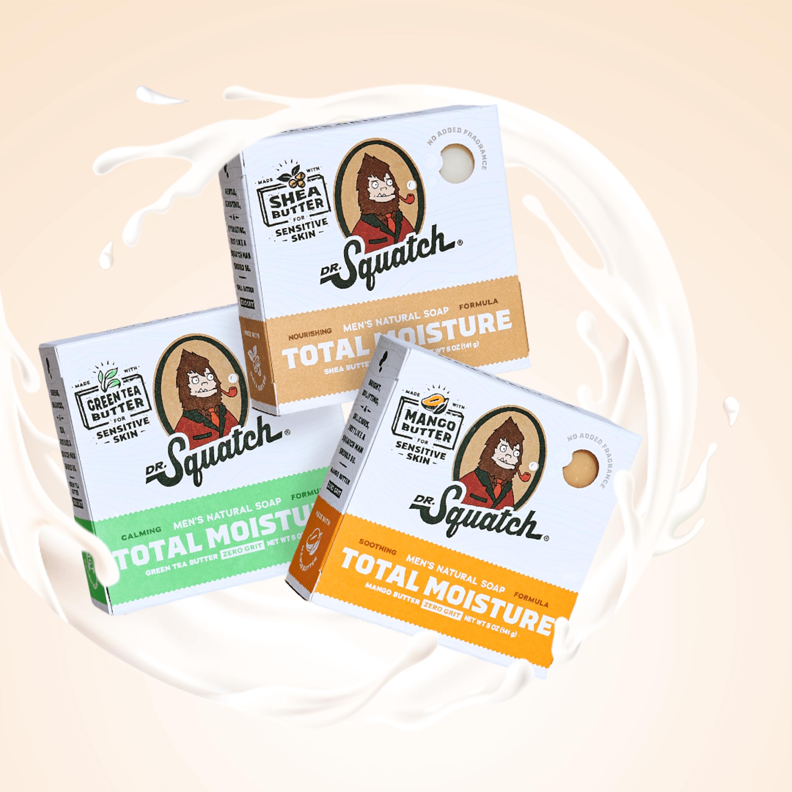 Dr. Squatch All Natural Bar Soap for Men with Heavy Grit, 3 Pack, Pine Tar