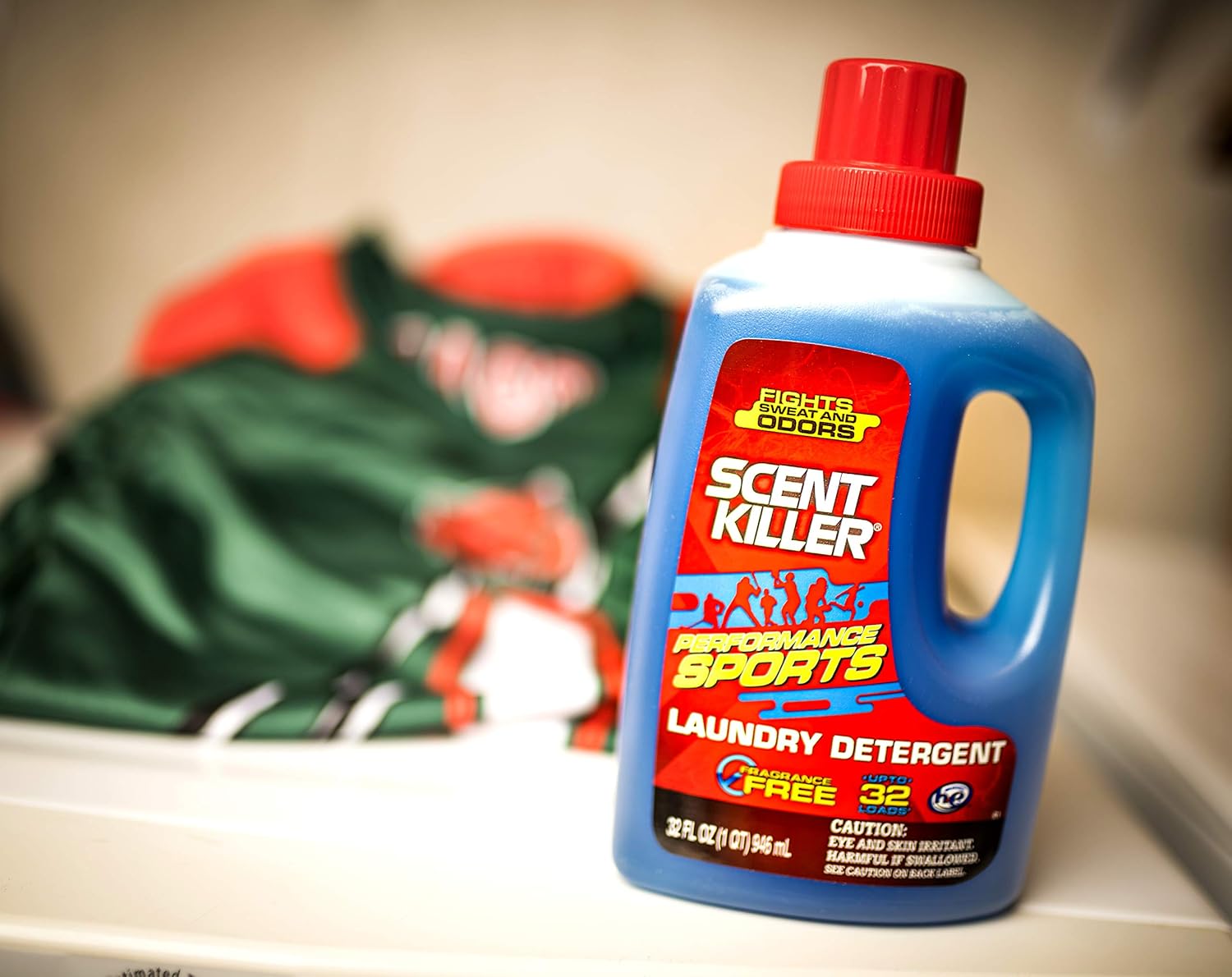 Scent Killer Sports Laundry Detergent for Smelly Clothes - Active Wear Laundry Detergent and Odor Eliminator - Deep Cleaning Sports Detergent for Activewear - Safe for HE and Standard Machines - 32 OZ
