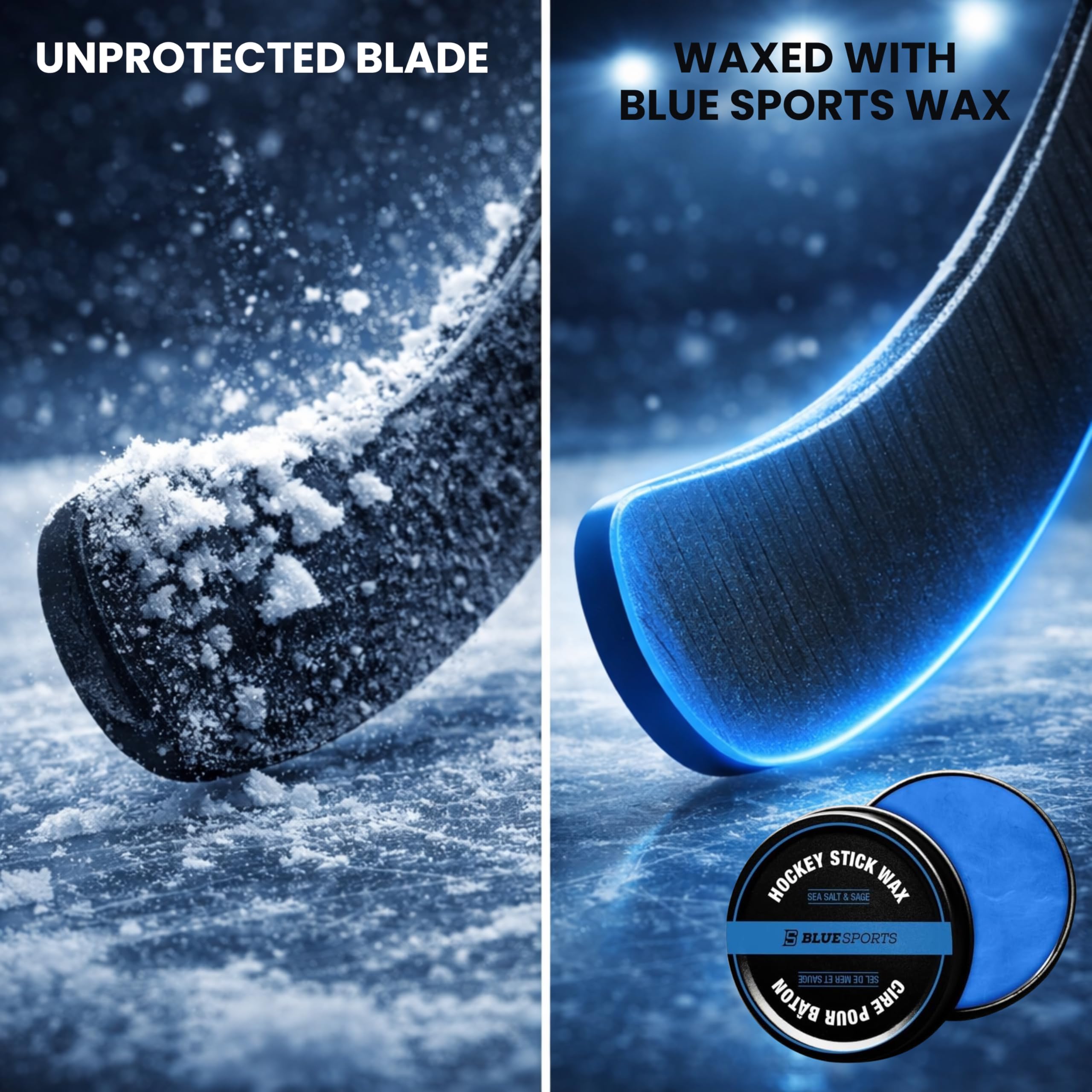 Hockey Stick Wax, Ultimate Grip & Snow Protection, Improves Puck Control, 2.8oz / 80g