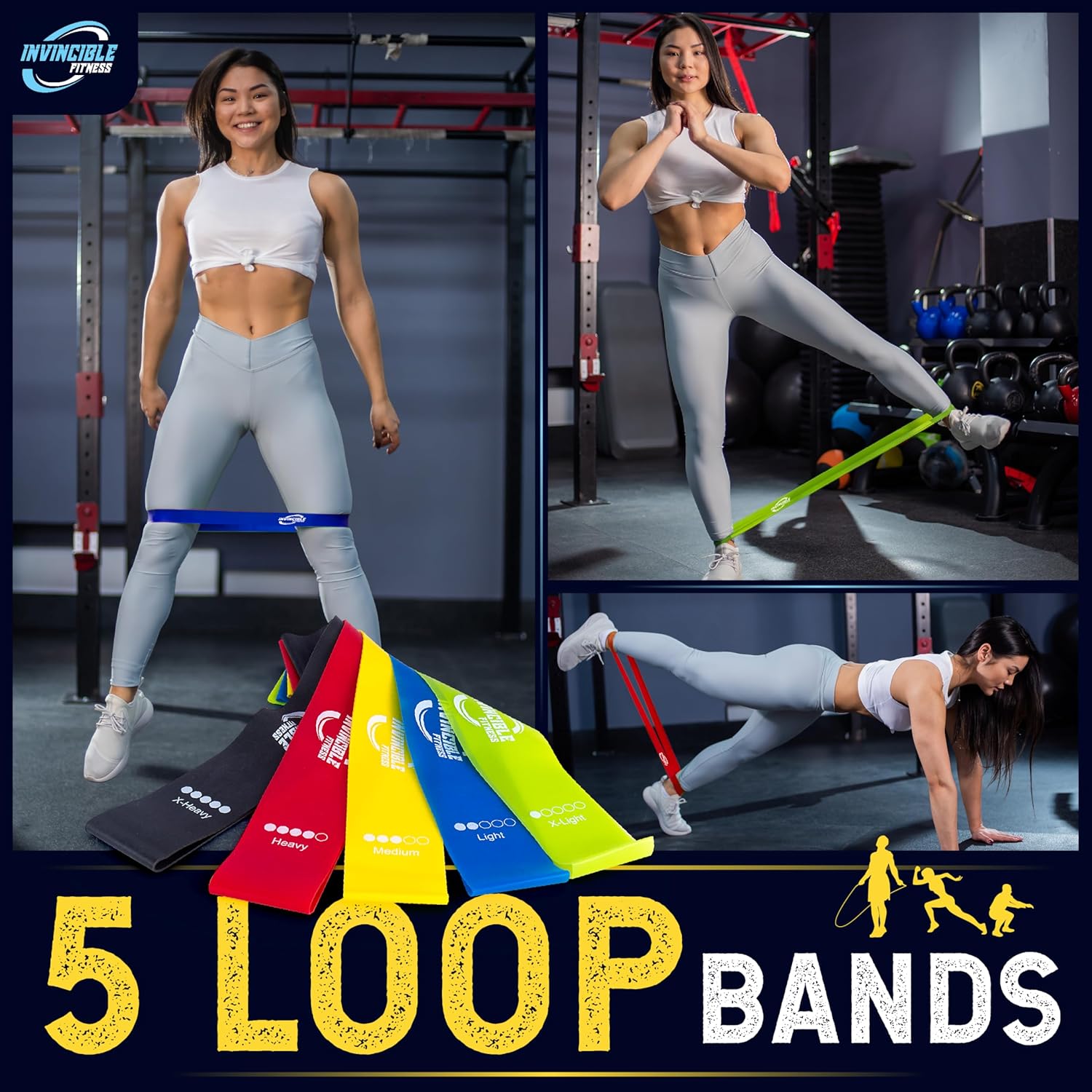 Invincible Fitness 20ft. Agility Ladder Set - Includes 10 Cones, 5 Loop Bands, Resistance Parachute, Jump Rope, & Carry Bag - Improves Power, Speed, Strength, Weight Loss & Physiotherapy