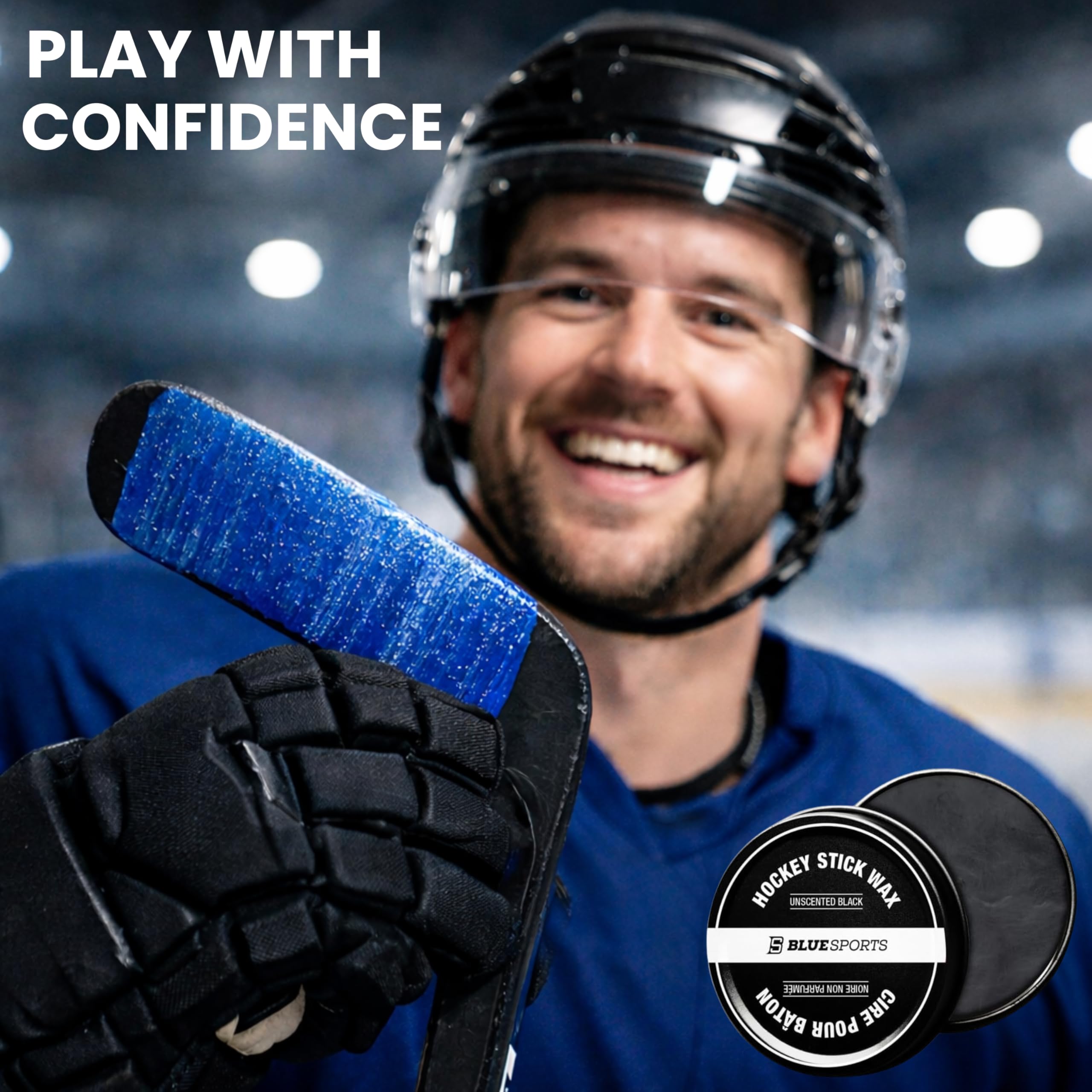 Hockey Stick Wax, Ultimate Grip & Snow Protection, Improves Puck Control, 2.8oz / 80g