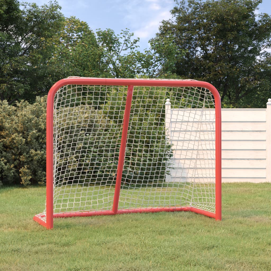 vidaXL Hockey Goal Field Hockey Goal Hockey Equipment Red and White Polyester