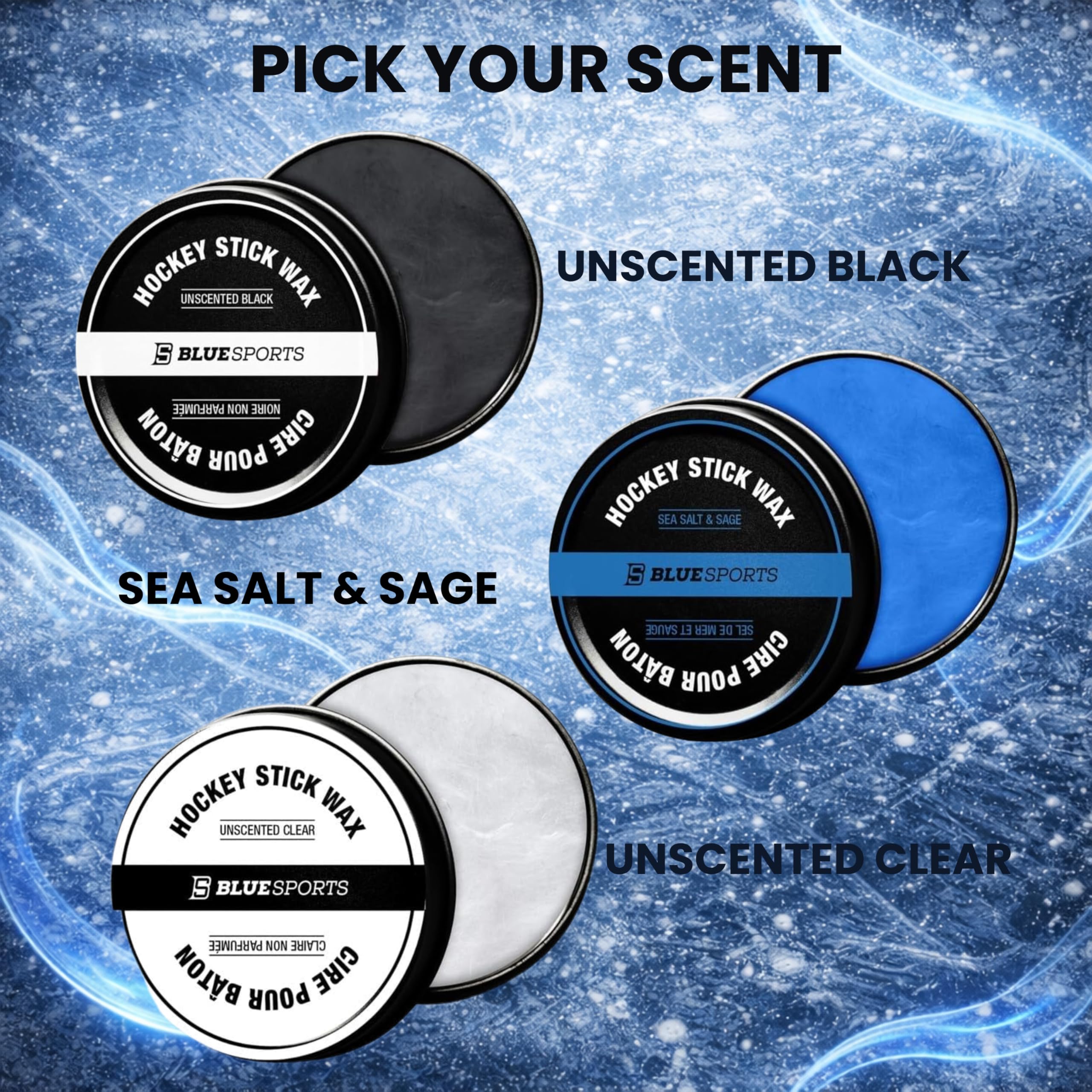 Hockey Stick Wax, Ultimate Grip & Snow Protection, Improves Puck Control, 2.8oz / 80g