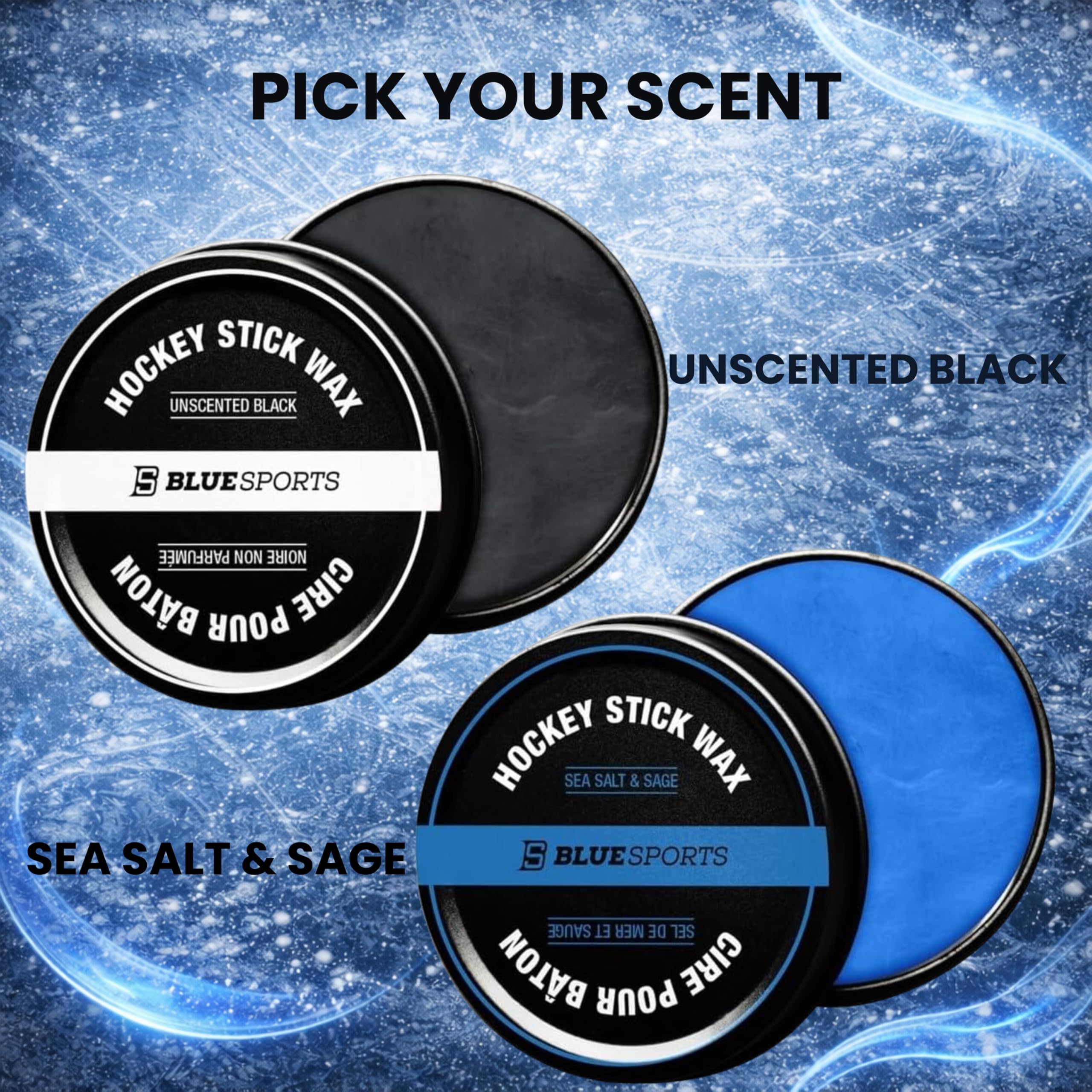 Hockey Stick Wax, Ultimate Grip & Snow Protection, Improves Puck Control, 2.8oz / 80g