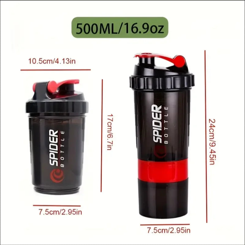 Power Shaker Bottle with added Supplement Containers included