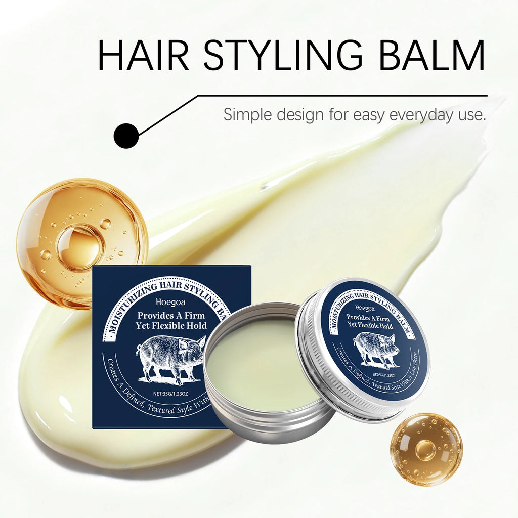 Hair Styling Pomade Mineral Oil White Beeswax Low Shine Strong Hold Non-Greasy Nourishing Smooth Frizz Control Matte Finish