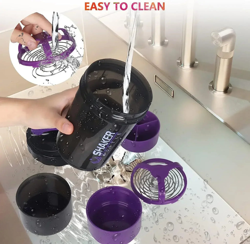 500ml Layered Protein Bottle Powder Shaker with Powder Storage Container