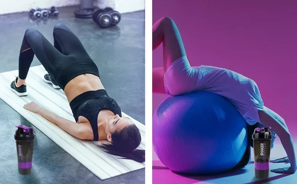 500ml Layered Protein Bottle Powder Shaker with Powder Storage Container