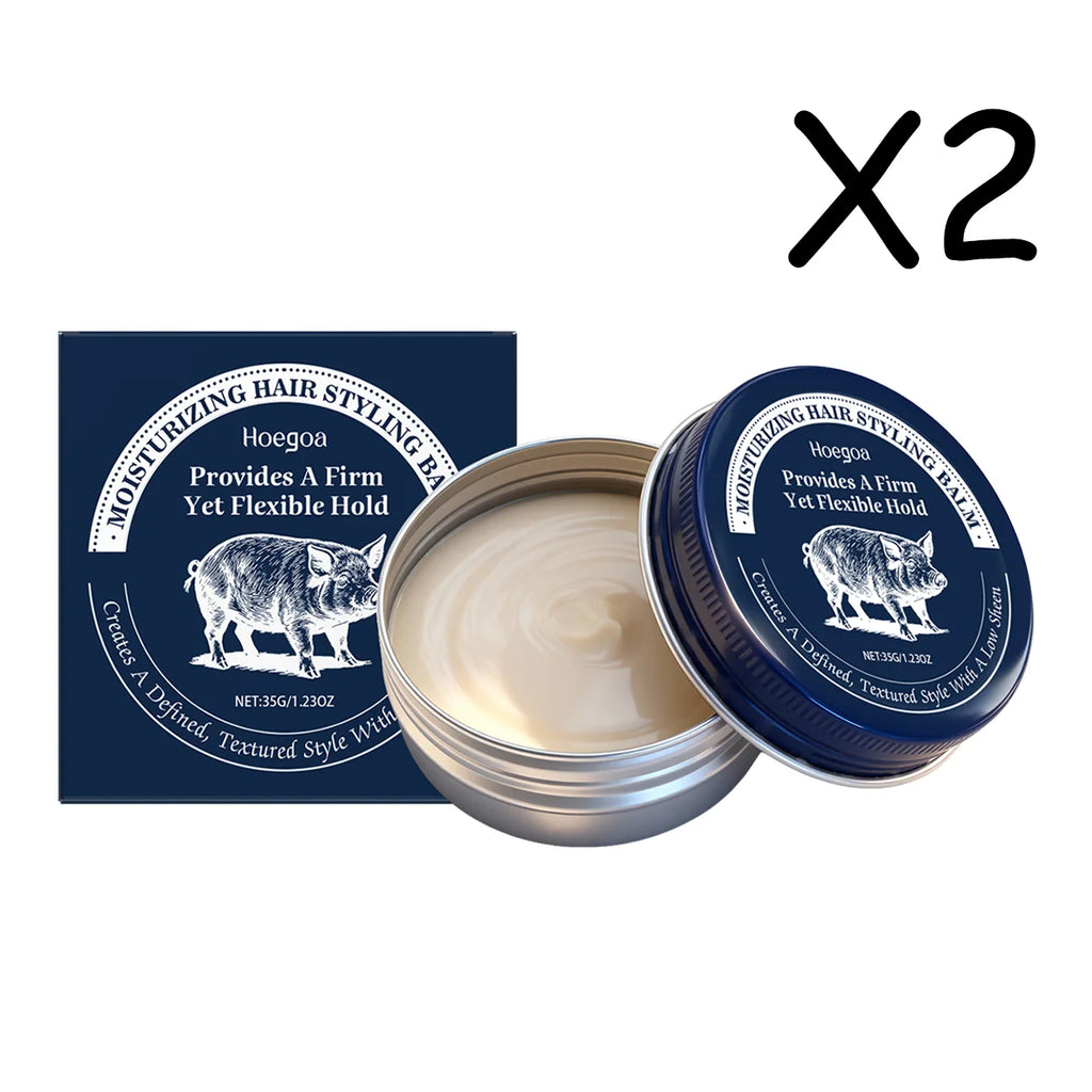 Hair Styling Pomade Mineral Oil White Beeswax Low Shine Strong Hold Non-Greasy Nourishing Smooth Frizz Control Matte Finish