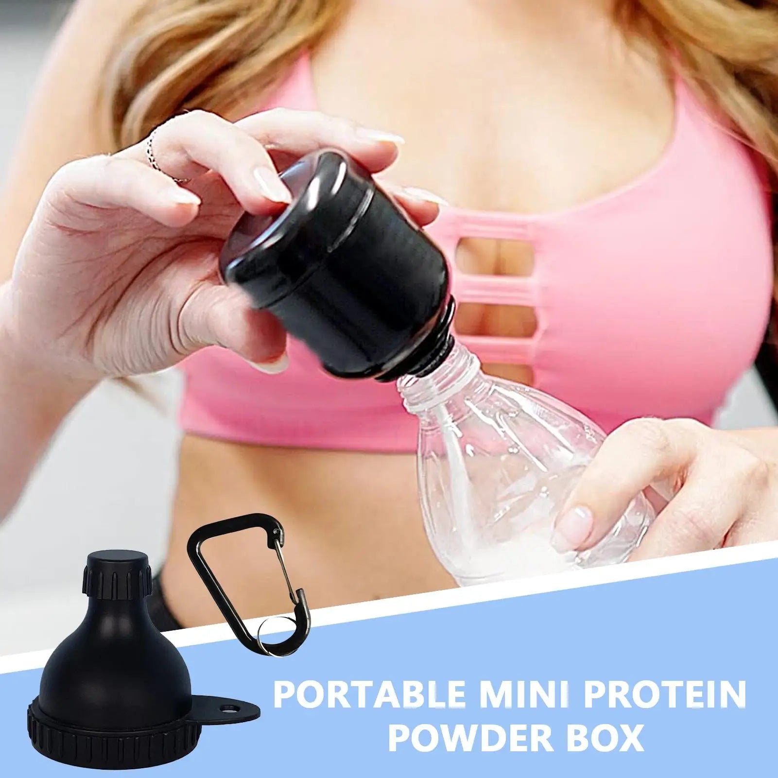 Protein Powder Travel Container with Keychain Funnel