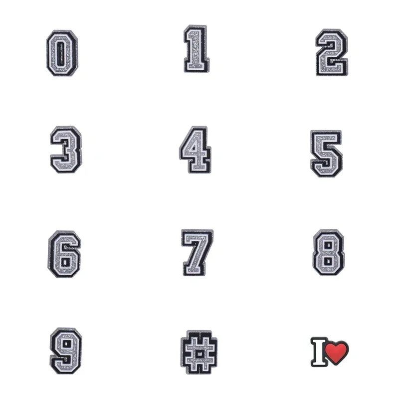 Team Number shoe charms for Crocs