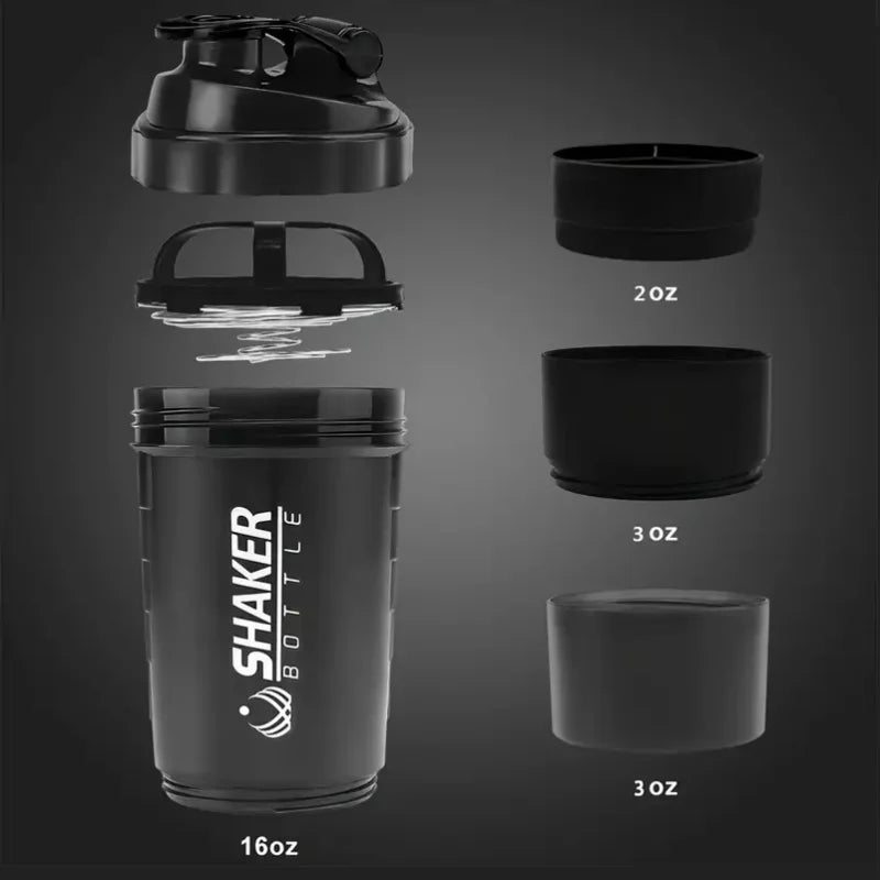 Power Shaker Bottle with added Supplement Containers included