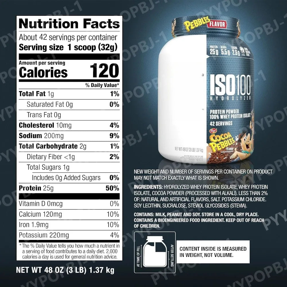 Hydrolyzed Protein Powder 100 Whey Isolate 25g Protein 5.5g BCAAs